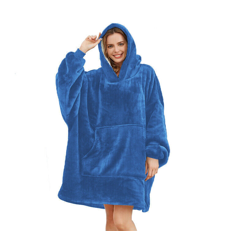 Oversized Hoodie Blanket Hoodie Ultra Comfy Sherpa Fleece Giant Sweatshirt  For Adult/a V